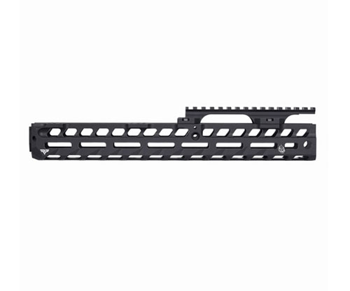 Sistema di rail M-LOK per fucili Marlin con bandella, in alluminio 6061‑T6, leggero, personalizzabile e con montaggi QD per slings.